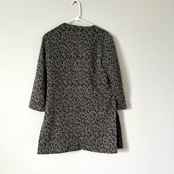 nine west leopard print gray open sweater jacket - Picture 14 of 16